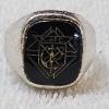 Image 1 : MINT CONDITION!!! Vintage Knights Of Columbus Silver Tone Black Onyx Intaglio Signet Ring - Size 9