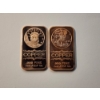 Image 1 : (2) 1 AVDP ounce .999 Fine Copper Bars ft. Statue of Liberty & Walking Liberty Design 2 oz Total