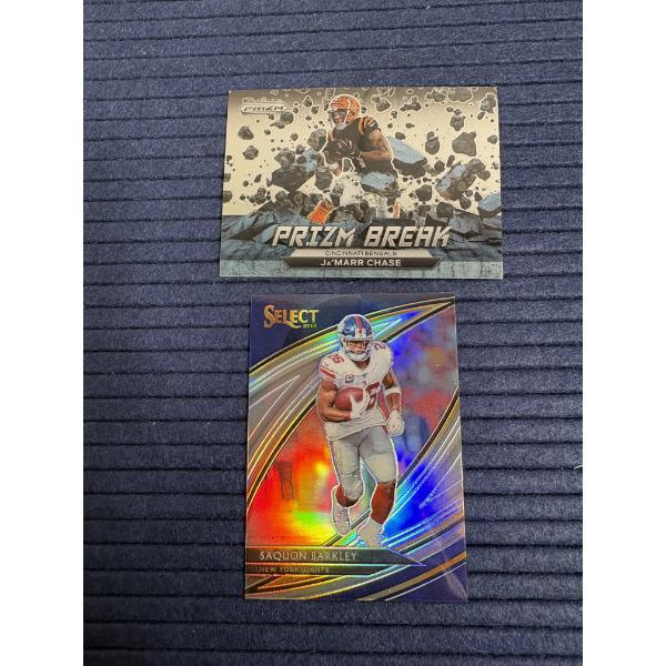 Football Trading Cards - Ja'Marr Chase Cincinnati Bengals & Saquon Barkley New York Giants