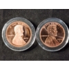Image 1 : Lot of Two .999 Fine Copper AVDP Ounces in Protective Cases - 2017-P & 1909-S VDB Penny DESIGNS
