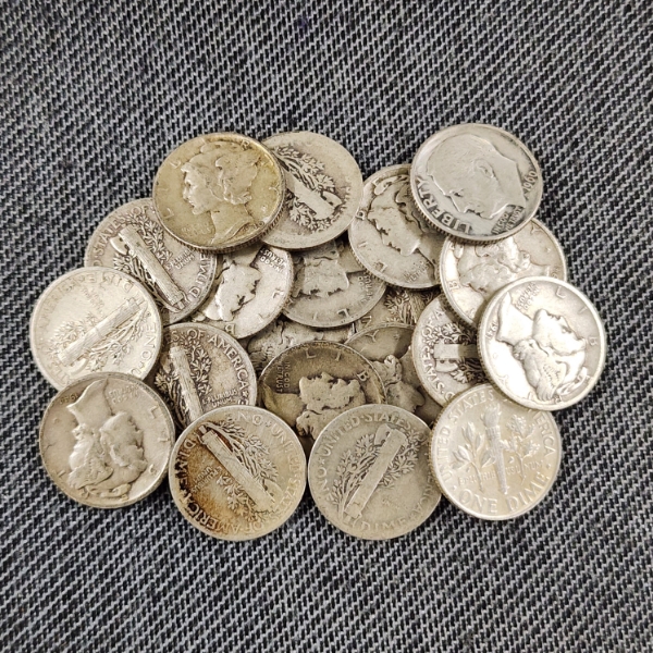 $2.00 Face Value in Assorted 90% Silver United States Dimes