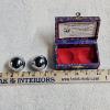 Image 2 : Pair of Chrome Chinese Baoding Stress Exercise Balls with Original Fabric Covered Gift Box