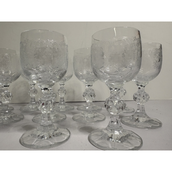14 Crystal Water Goblets - ~4.5 inches tall