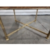 Image 4 : Beautiful Wood Frame Metal Base Glass Top End Table - 28" x 28" x 21"