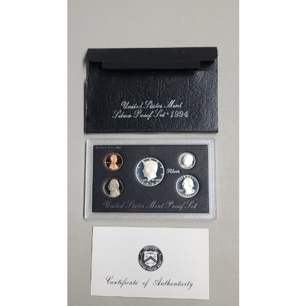 1994 United States Mint Silver Proof Set Featuring 90% Silver Kennedy Half Dollar