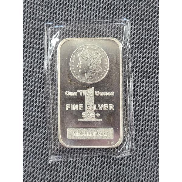 One Troy Ounce .999 Fine Silver Bar Featuring Morgan Dollar Design