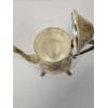Image 3 : Three-Piece Silverplated Tea Set - Teapot 9x9", Cream/Sugar Bowls 3.5x2.5"