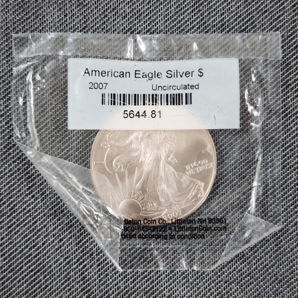 United States 2007 Silver 1 Oz American Eagle Round ~ Uncirculated In Littleton Coin Packaging