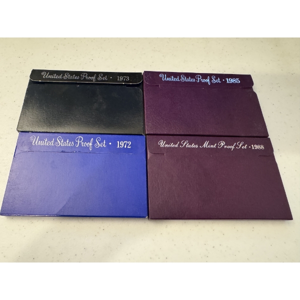 4 - United States Mint Sets - 1972, 1973, 1985 & 1988