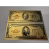 Image 1 : 24K Gold Plated Gold Bank Notes - Collectible Artwork - Incredible Detail
