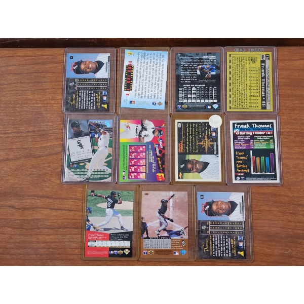 11 Assorted Frank Thomas Baseball Trading Cards Dating Back to 1990