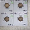 Image 4 : Lot of 9 Assorted Years U.S. 90% SILVER Mercury Dimes - Face Value: $0.90