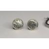 Image 2 : Sterling Silver Replica Buffalo Nickel Stud Earrings & Sterling Silver Hoop Earrings - Weight: 4.3g