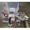 Image 1 : Large Tote With All New Dryer Ducting Supplies Including Tin, Metal Tape, Hoses & More