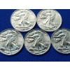 Image 2 : Lot of (5) 1/10th troy oz Walking Liberty Silver Rounds .999 Silver - 1/2 oz Silver Total!