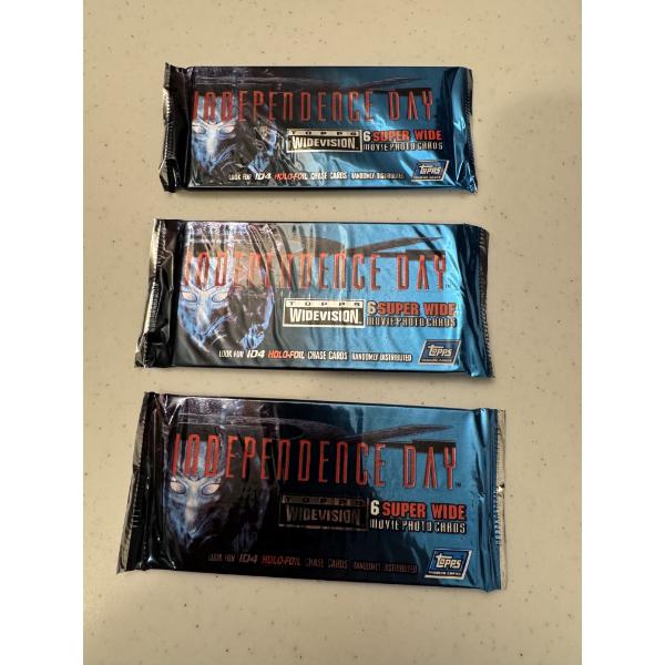3 - Unopened Packs Of Independence Day Movie Trading Cards