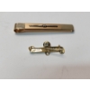 Image 5 : 14K Gold Evil Eye Safety Pin and 14K Gold Tie Clip Total Weight:  4.1g