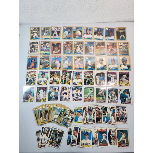 Large Lot of Near Mint 1980's Dodgers Topps Tiffany Baseball Trading Cards - All in Card Sleeves
