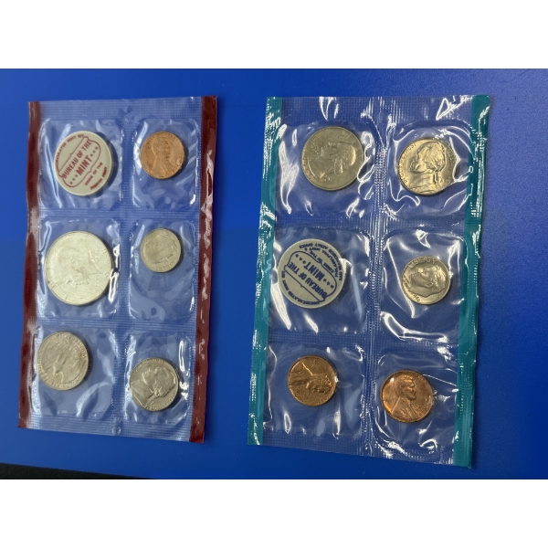 1968 United States Proof Sets Including 40% Kennedy Silver Half Dollar - Still In Plastic 