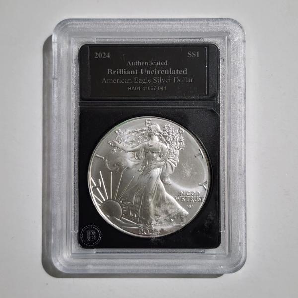 2024 American Eagle 1 Oz 999 Fine Silver Round in Bradford Exchange Slabbed Authenticated BU