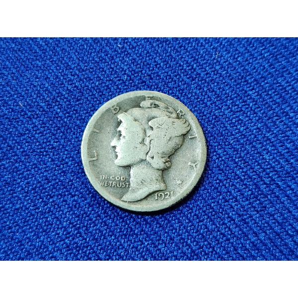 **RARE KEY DATE!!** 1921-D 90% Silver Mercury Dime