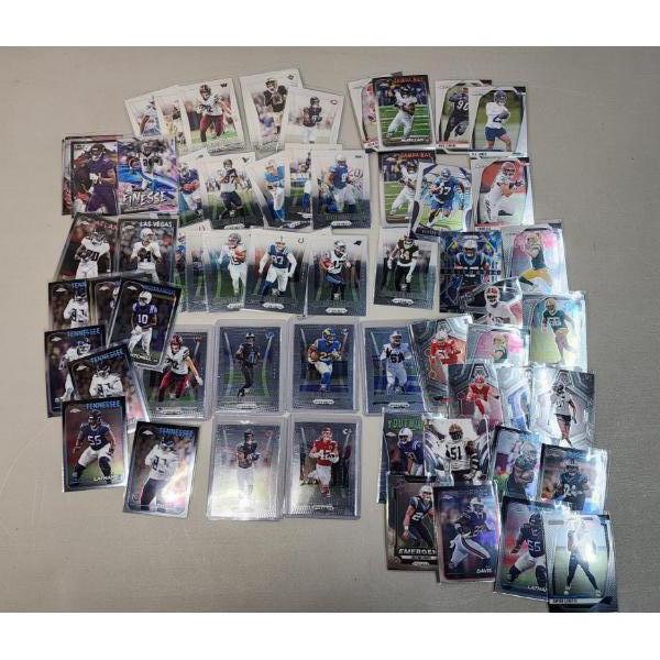Lot of Assorted 2024 Football Trading Cards Including Topps Chrome, Panini Prizm, RC's, & More!