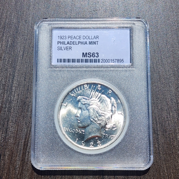 1923 U.S. Peace Dollar - 90% Silver - PCC MS 63