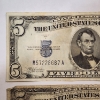 Image 2 : Two United States $5 Blue Seal Silver Certificates 1934 C & 1953 A