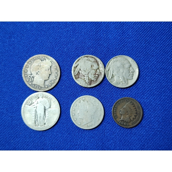 Lot of (6) Old U.S. Coins Including Silver - See Description! 