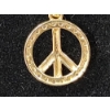 Image 6 : 14K Yellow Gold Peace Sign Pendant & Necklace Weighing 1.4 Grams