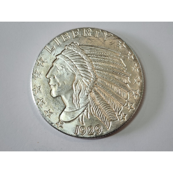 Incredible Golden State Mint Indian Design 5 Troy Ounce .999 Fine Silver Round 