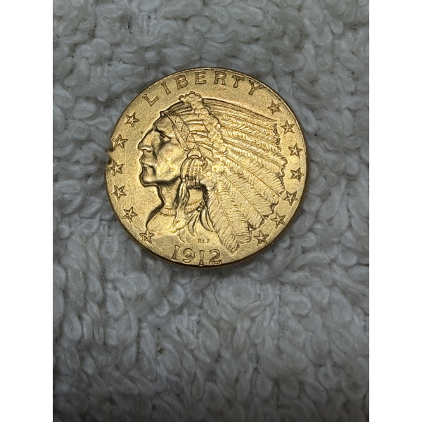 1912 $2.50 Indian Head Gold Quarter Eagle 