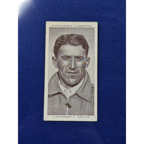 1939 Churchman's Kings of Speed Tobacco Card #1 Lieutenant F. Agello