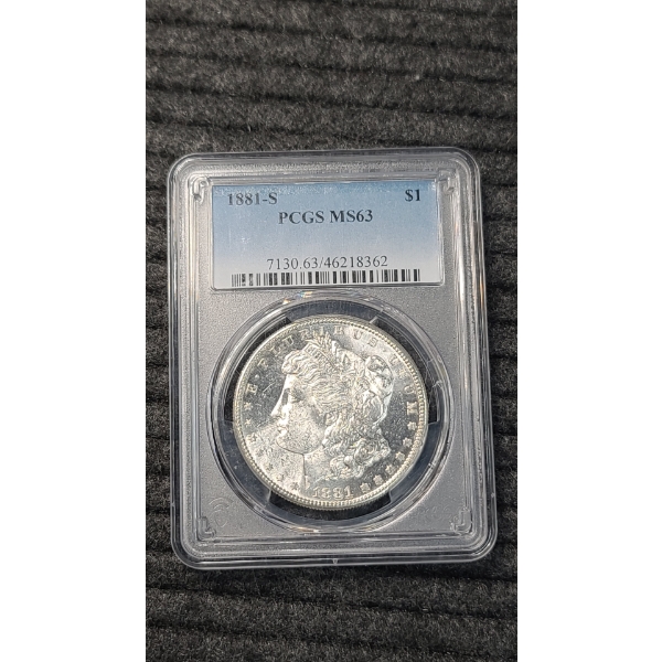 PCGS  MS63 1881-S 90% Silver Morgan Dollar