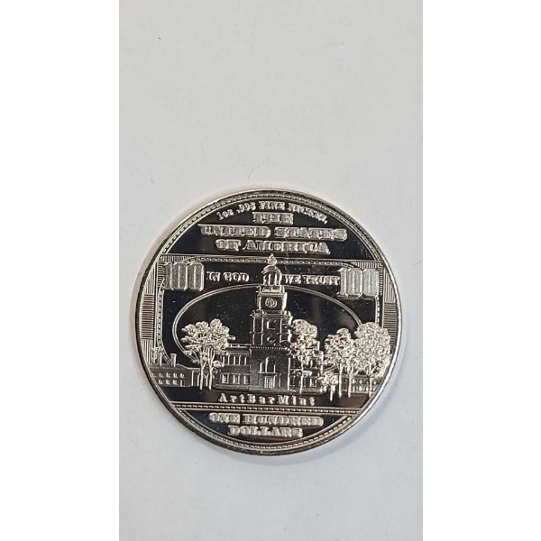 $100 Benjamin Franklin 1 AVDP oz .995 Fine Nickel Round