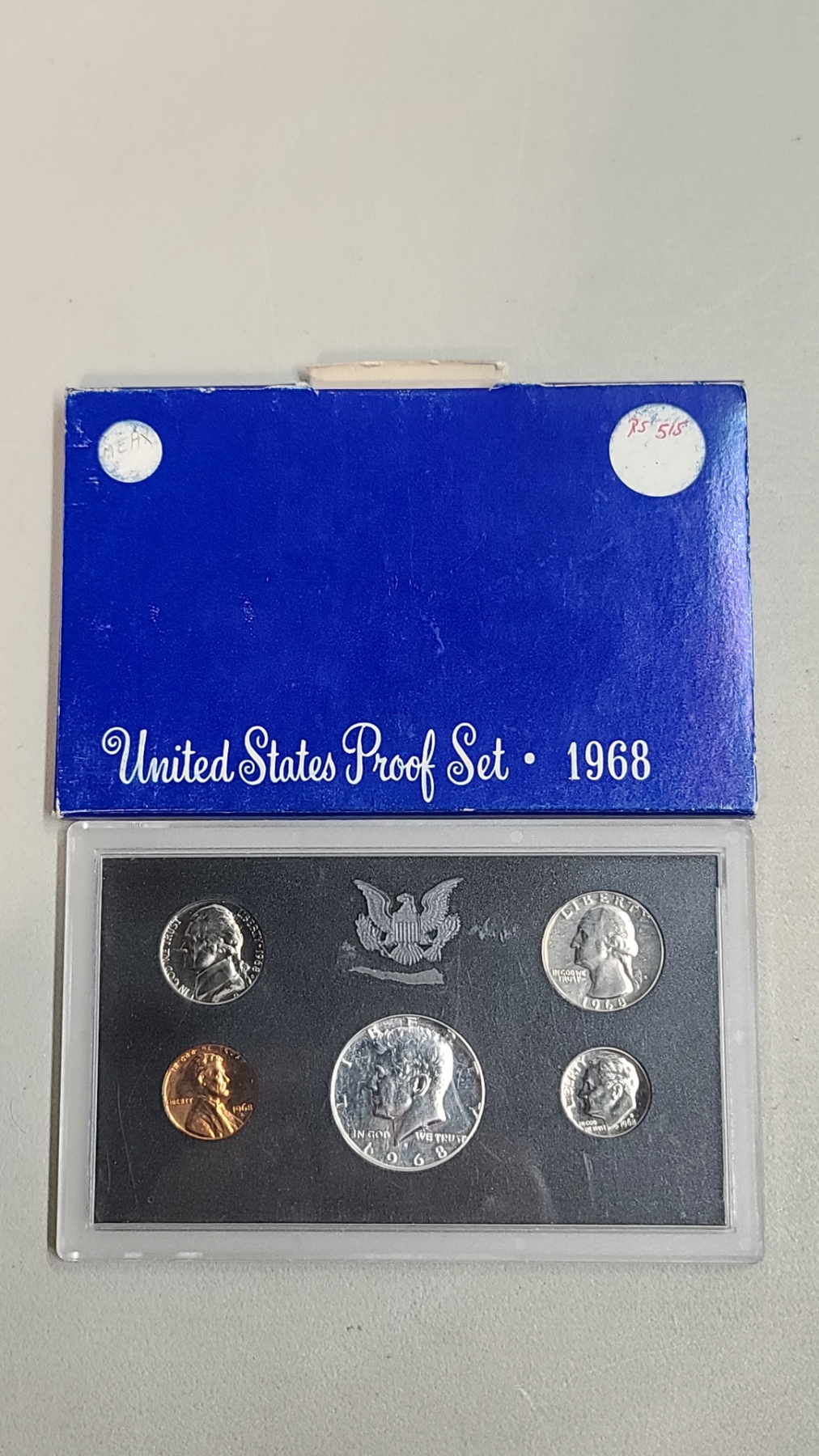 1968-S United States Proof Coin Set Including 40% Silver Kennedy Half ...