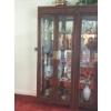 Image 3 : Finest Quality Superb High End Beveled Glass & Mahogany 3 Section Mirrored Display / Curio Cabinet