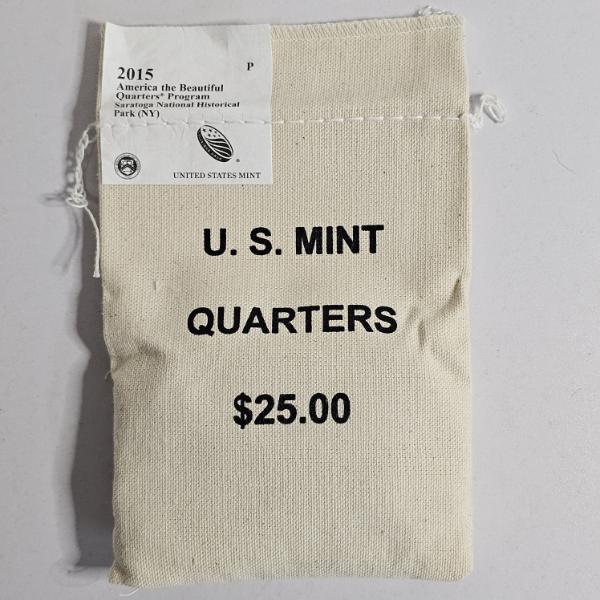 Official U.S. Mint Canvas Bag with $25.00 in FV of 2015-P America the Beautiful Quarters