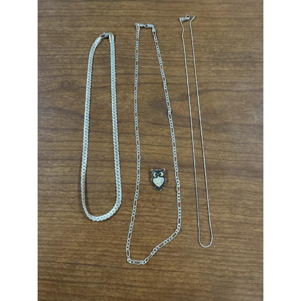 Genuine Sterling Silver Chains & Charm - 43.2 Grams - All Pieces Marked & Have Been Test 