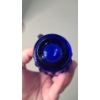Image 7 : Vintage Indiana Diamond Point Frosted Pink Glass Vase & Cobalt Blue Hobnail Mini Pitcher 