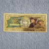 Image 1 : U.S. Army 250th Anniversary 999999 $2 Gold Foil Note ~ In Mint Condition!