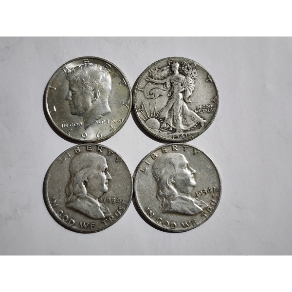 $2.00 Face Value in Franklin, Kennedy & Walking Liberty 90% Silver Half Dollars