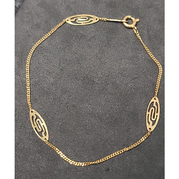 18K Gold Women's Italian Bracelet - Total Weight: 1.7g