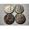 Image 2 : Four Benjamin Franklin 90% Silver United States Half Dollars ~ $2.00 Face Value