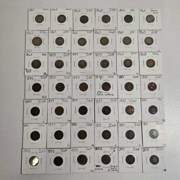 MASSIVE!!! Collection of 42 United States Indian Head Pennies FV: $.42