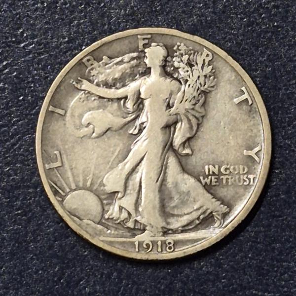 1918 S Walking Liberty Half (1/2) Dollar 90% - See Pic