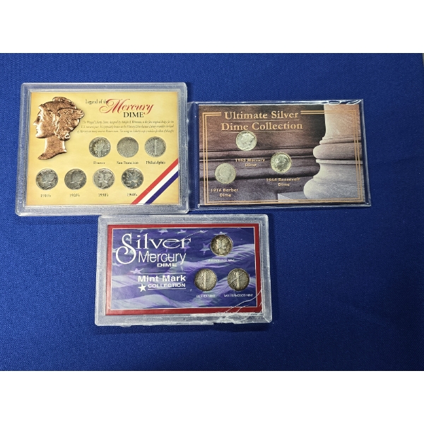 Silver Mercury Dime Collections 90% Silver Dimes: 13 Coins Total FV: $1.30