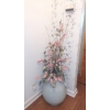 Image 1 : 18" x 21" Ornamental Antelope Themed (Handled) Porcelain Large Pot With 60" Tall Florals