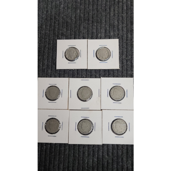 (6) V Nickels Year & (2) Buffalo Nickels Face Value: 0.40 