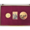 Image 2 : George Washington 250-Year Commemorative 24K Gold-Plated Coins and Stamp Set w/ COA